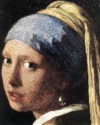 VERMEER VAN DELFT, Jan Girl with a Pearl Earring (detail) set oil painting reproduction
